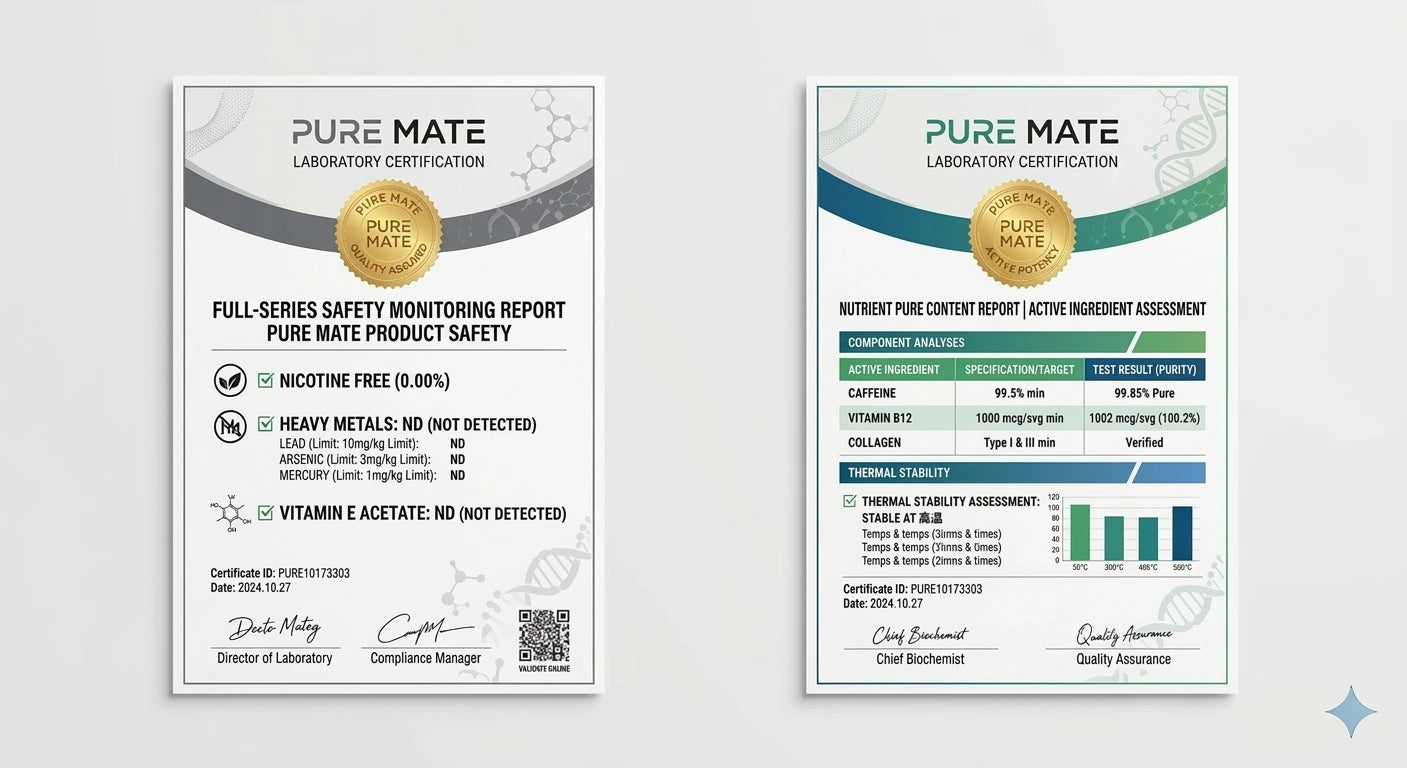 Pure Caffeine lab report certificate preview